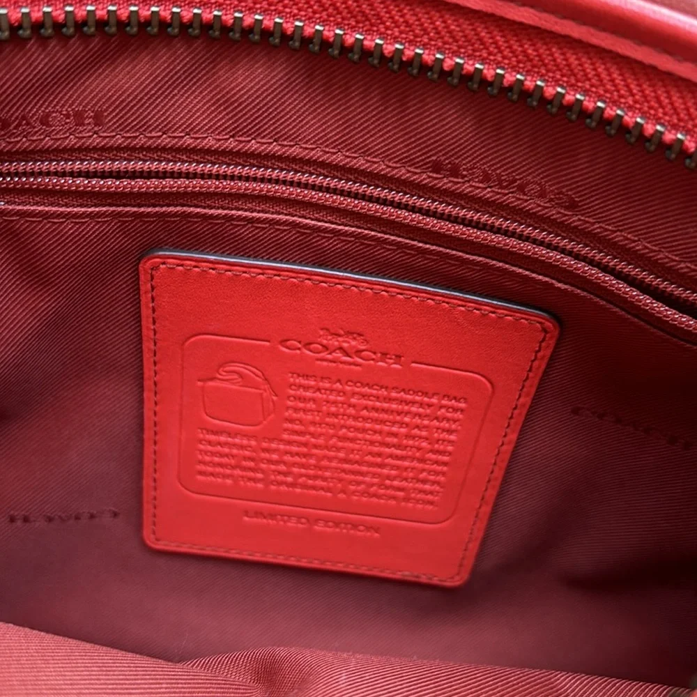 Coach LE Patricia Saddle Bag F38247 Watermelon Smooth Leather Crossbody - Picture 2 of 5